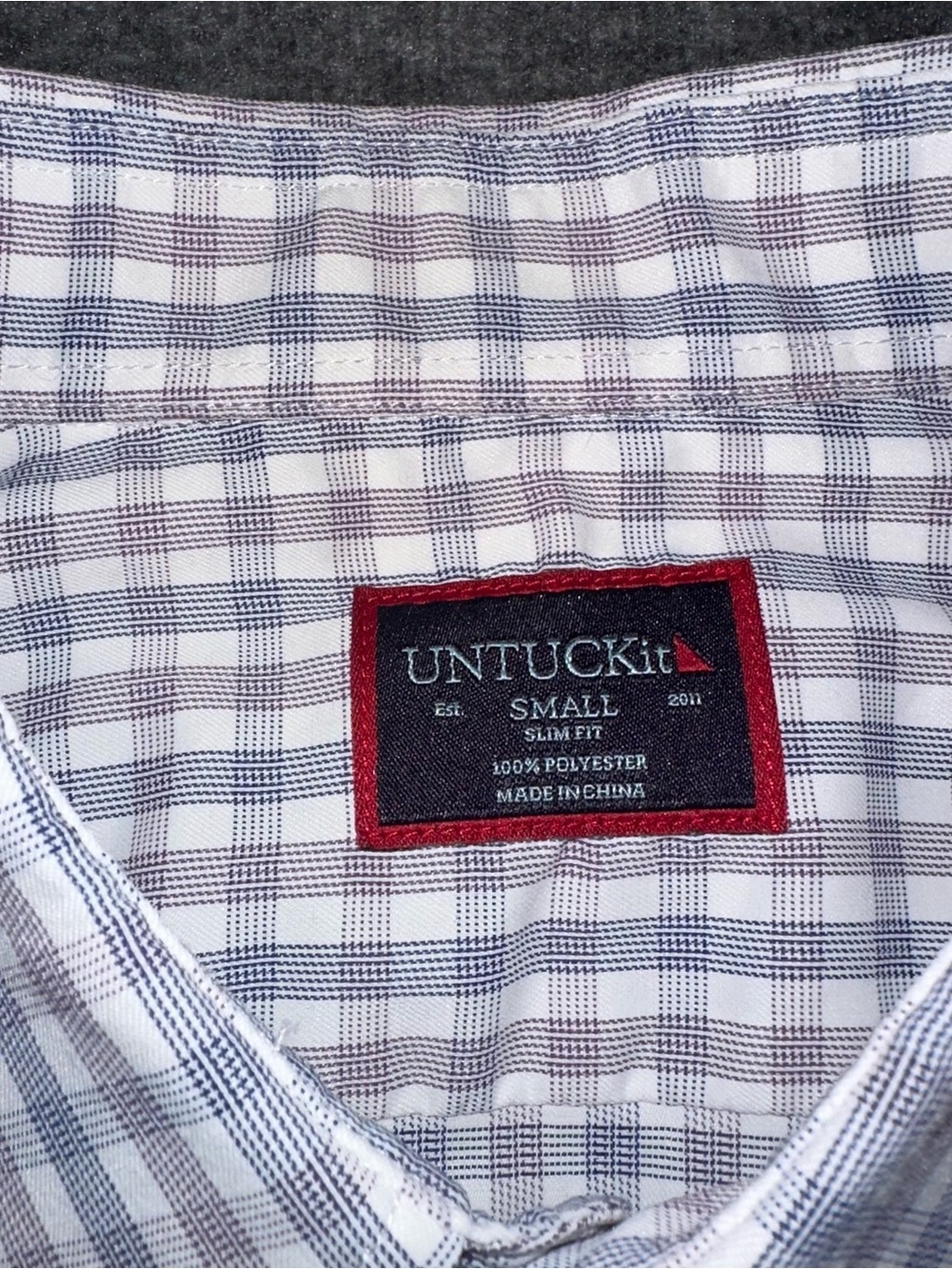 UNTUCKit Duras Slim Fit Button Down Shirt Plaid Men's Small Performance - Picture 3 of 6